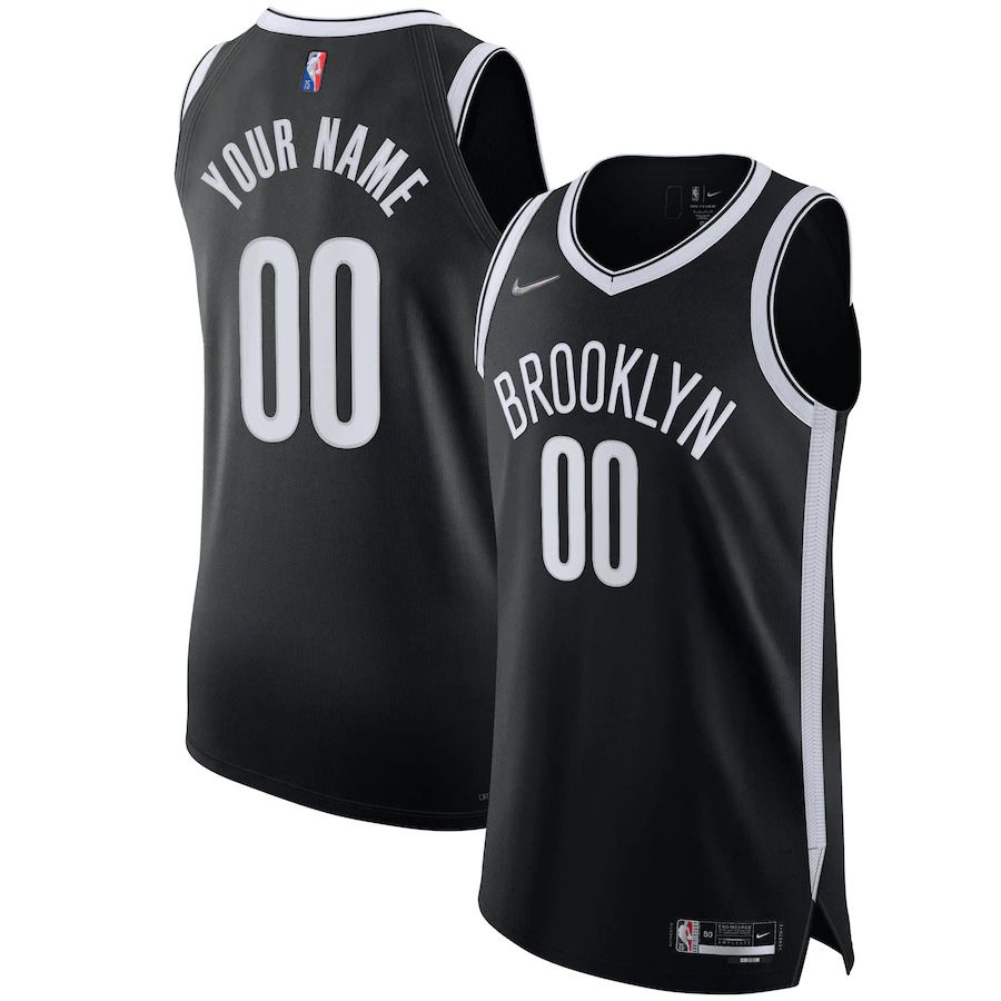 Men Brooklyn Nets Nike Black Diamond Swingman Authentic Custom NBA Jersey